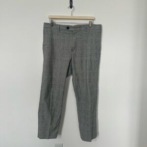 Men’s 34x30 Banana Republic Gray Glen Plaid Dress Pants